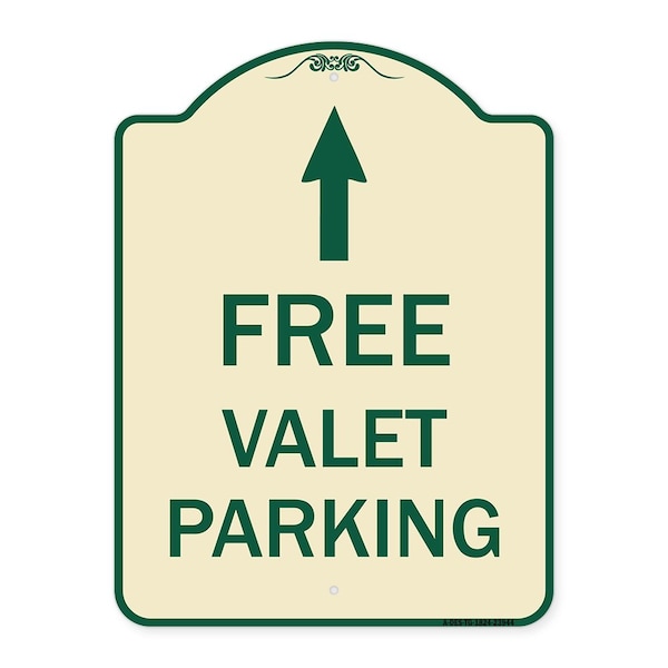 Signmission Free Valet Parking W/ Ahead Arrow Heavy-Gauge Aluminum Architectural Sign, 24" x 18", TG-1824-23944 A-DES-TG-1824-23944 - main